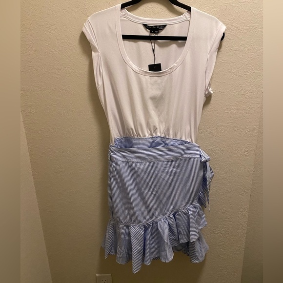 Veronica Beard White & Blue Addyson Dress Size M New With Tag - Picture 2 of 12